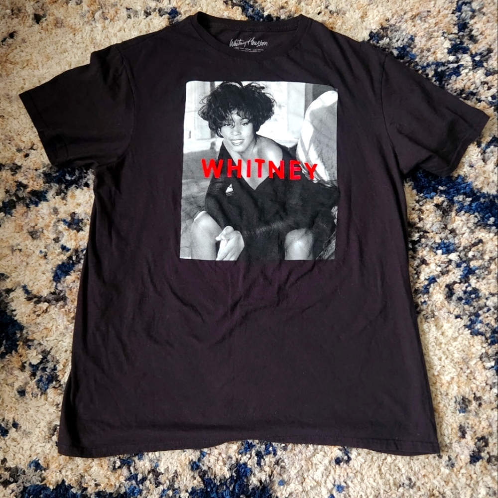 2021 Whitney Houston whit nip black short sleeve T-Shirt large Men
